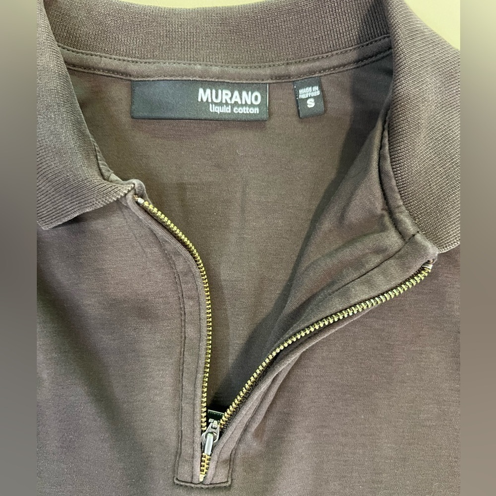 Murano Liquid Cotton Brown Polo Shirt Size S - Picture 3 of 7